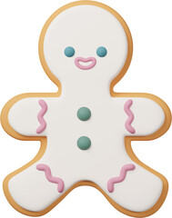 Obraz premium gingerbread man cookie with white glaze