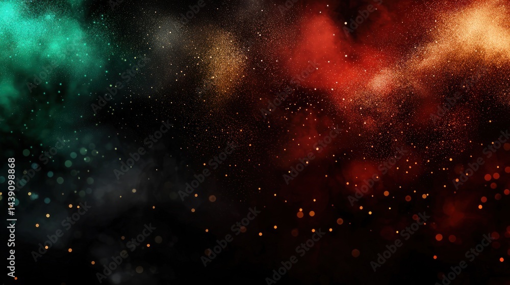 Aufkleber abstract cosmic background featuring colorful dust and particles in a dark space setting
