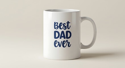 White Mug Featuring 'Best Dad Ever' in Navy Script