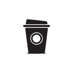 Silhouette of Takeaway Coffee Cup with Lid

