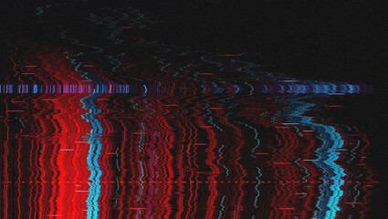 Glitch Screen Effect, Digital Noise, VHS Retro Style, Technology Error, Corrupted Data Visual,...