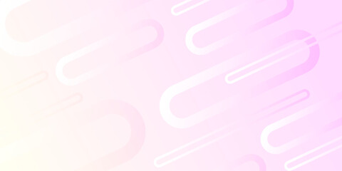 White abstract wide banner background with pink geometric shapes. Minimal geometric. Modern futuristic concept. Suitable for covers, headers, business, presentations