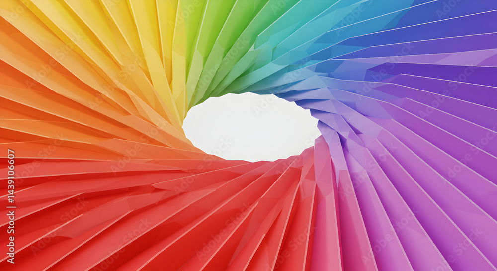 Poster vibrant spectrum swirl an abstract rainbow pattern with empty center