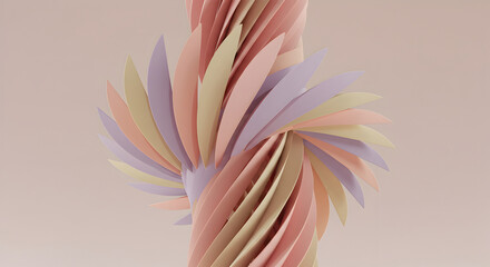 Pastel Swirl Arrangement Of Delicate Paper Elements On A Soft Background