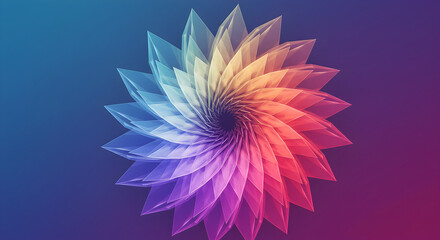 Abstract Blooming Colorful Floral Pattern With Gradient Light Background