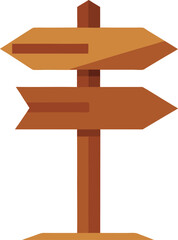 Wooden Arrow Sign Board Vector Illustration Rustic Pathfinding Directional Sign for Outdoor Design