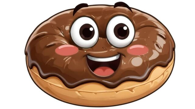 Chocolate frosted donut illustration