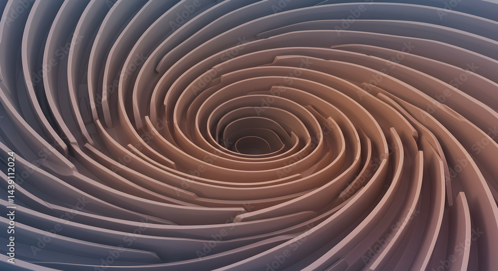 Poster swirling geometric shapes create a mesmerizing abstract design with depth