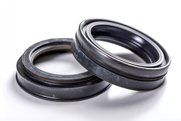 Fototapeta premium Oil seal on white background Brand new replacement parts