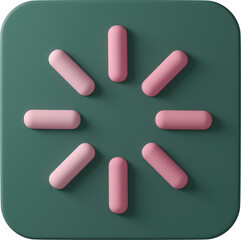 pink loading sign on green square