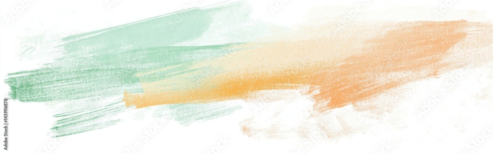 Poster pastel strokes backdrop: soft pencil strokes layers in pastel mint green and amber orange for a smoo
