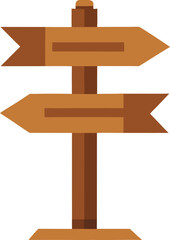 Wooden Arrow Sign Board Vector Illustration Rustic Pathfinding Directional Sign for Outdoor Design