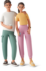 young man and woman standing next to each other