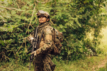 Every part of the soldier&rsquo;s uniform, from his helmet to his boots, is designed for stealth and utility, helping him navigate this mission deep within unfamiliar and dangerous terrain.