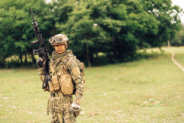 Hidden by the greenery, this soldier is nearly invisible. This soldier has become an expert at...