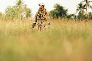 In the heart of the wilderness, the soldier becomes part of the landscape silent, hidden, and deadly watching over his sector with the patience and precision of a true professional.