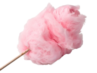 Cotton Candy on Wooden Stick Isolate on transparent background cutout, PNG file, Cutout file