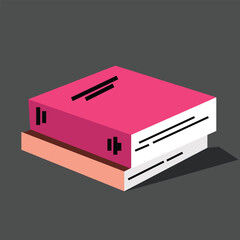 Vector illustration of the design of 2 books pounded with two kinds of colors.