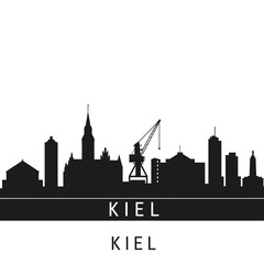 Kiel Germany Skyline Silhouette Cityscape.