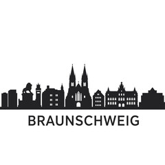 Fototapeta premium Braunschweig Skyline Silhouette Vector with Germany.