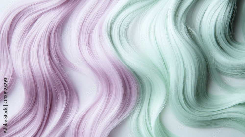 Poster Soft gradient fill transitioning from muted lavender to light mint green, creating a flowing, ethereal wave pattern with subtle iridescence