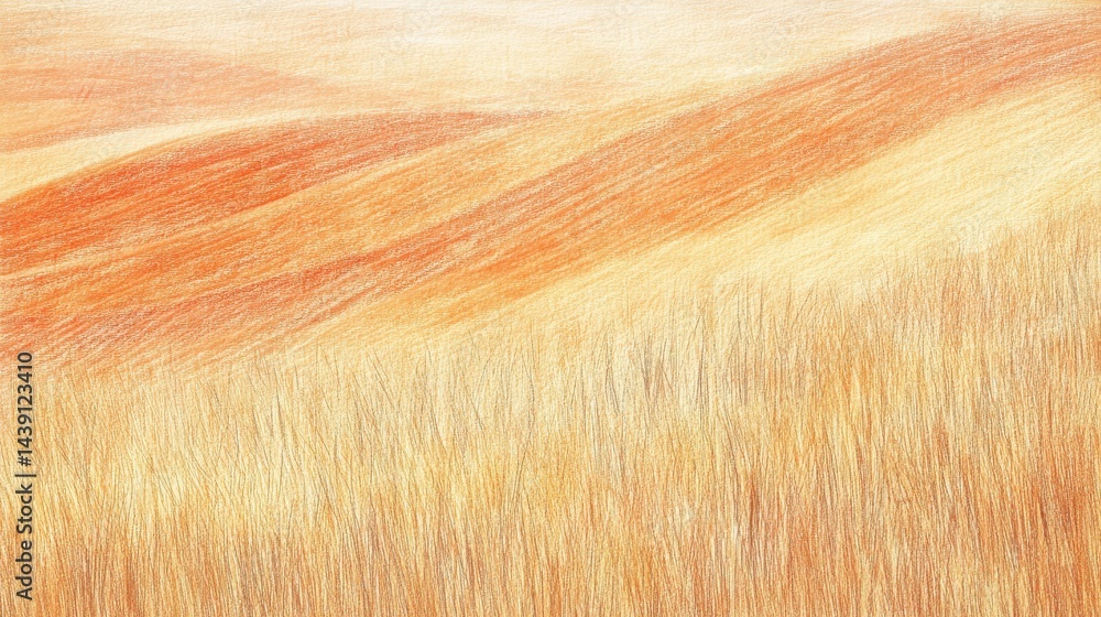 Poster smooth pencil strokes background with amber and orange shades, ideal for artistic design projects an
