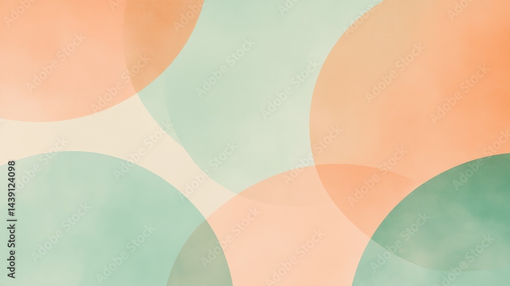 Aufkleber Soft pastel circles creating a minimalist, abstract background with gentle gradients and subtle texture