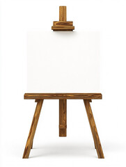 Wooden easel with blank canvas, a symbol of artistic expression and creativity
