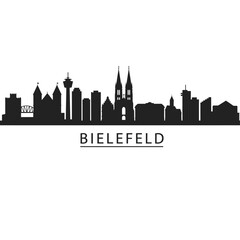 Fototapeta premium Bielefeld Skyline Silhouette with Germany, and Cityscape.
