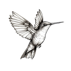 Obraz premium Hummingbird in mid-flight showcasing intricate feather details and graceful movement