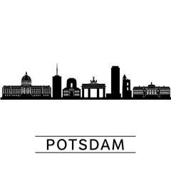 Potsdam Skyline Silhouette with Germany.