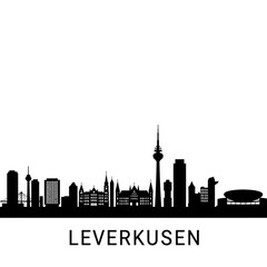 Leverkusen Skyline Cityscape Silhouette Germany.