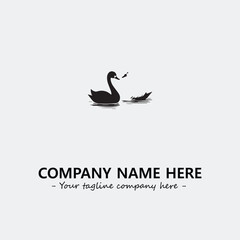 Swan Silhouette Logo Company Design Illustration Vector Graphic Image
