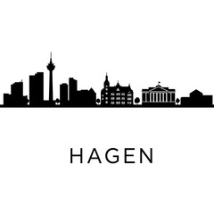 Obraz premium Hagen skyline with Germany Cityscape silhouette.