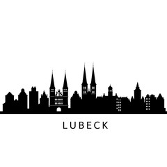 Fototapeta premium Lubeck Skyline Silhouette of Germany Cityscape.