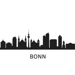 Fototapeta premium Bonn Germany Skyline with Cityscape, and Vector Silhouette.