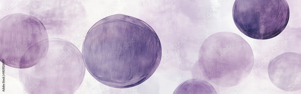 Poster abstract pencil strokes circles in muted lavender and purple create a serene, flowing background des