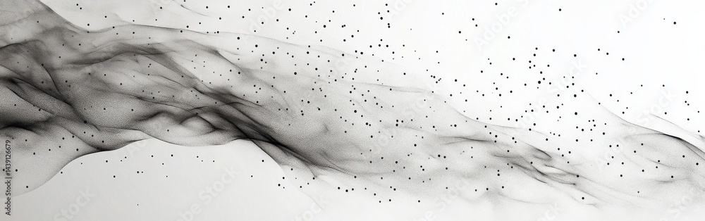Poster Abstract pencil strokes backdrop in muted gray tones with scattered dots creating a dreamy, ethereal texture