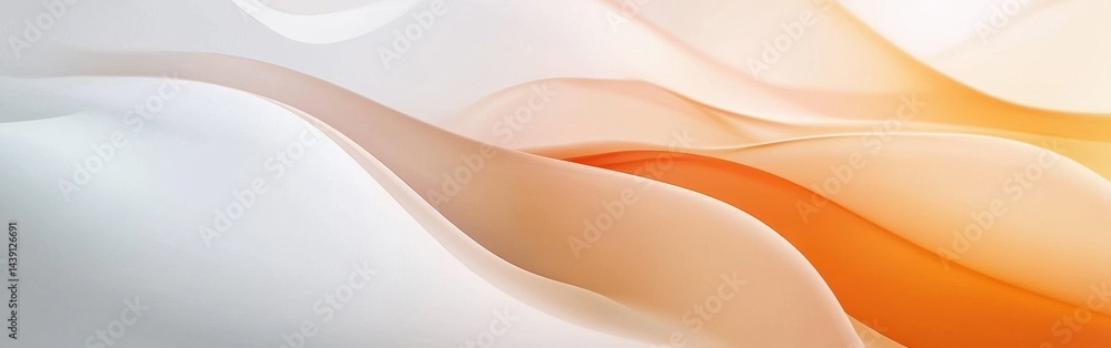 Poster Abstract pastel amber and coral arcs blending softly creating a calming background or design element