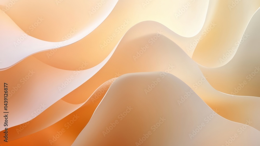 Aufkleber Abstract gradient background in muted amber tone with flowing curves and light reflections for warm and calming backdrop