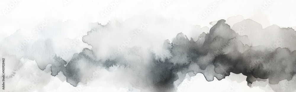 Poster elegant monochrome watercolor wash background in grayscale - artistic texture and delicate blending