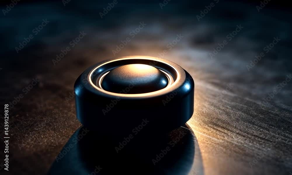 Aufkleber a sleek black object illuminated from below, casting a dramatic shadow on a textured surface