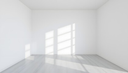 Empty space with muted shadow gradients on blank walls.