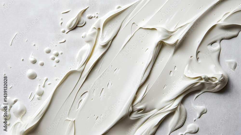Aufkleber artistic textured white paint on horizontal background abstract composition studio setting minimalis