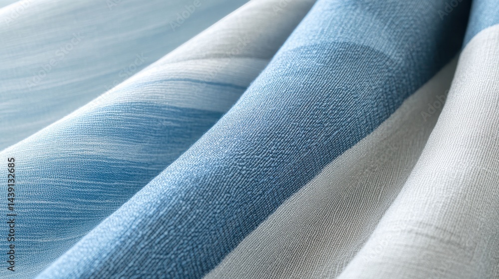 Aufkleber serene sky blue fabric with textured diagonal stripes for calm and relaxing backgrounds