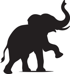 Obraz premium Wild Elephant Silhouette Vector Illustration