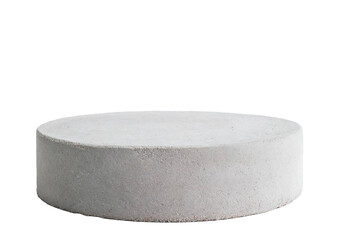 Cement texture round podium for product placement isolated on transparent or white background