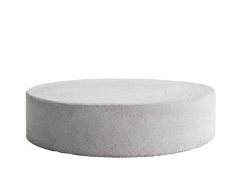 Cement texture round podium for product placement isolated on transparent or white background