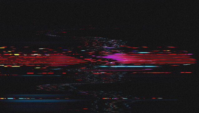 Digital Glitch Art, Screen Error Effect, VHS Noise Texture, Pixel Corruption, Cyberpunk Visual, Broken Signal Background