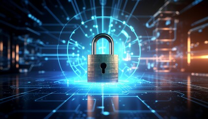 Zero Trust Cybersecurity Concept | Digital Lock and Network Protection